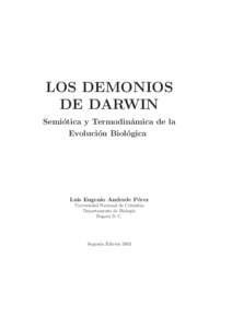 LOS DEMONIOS DE DARWIN Semi´ otica y Termodin´ amica de la Evoluci´