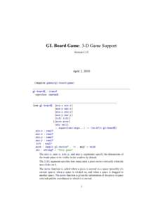 GL Board Game: 3-D Game Support VersionApril 2, require games/gl-board-game)