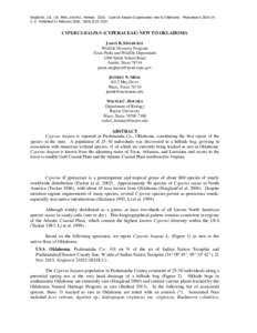 Singhurst, J.R., J.N. Mink, and W.C. HolmesCyperus haspan (Cyperaceae) new to Oklahoma. Phytoneuron: 1–3. Published 17 FebruaryISSN 2153 733X CYPERUS HASPAN (CYPERACEAE) NEW TO OKLAHOMA JASON R. 