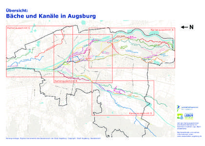 Übersicht:  Bäche und Kanäle in Augsburg