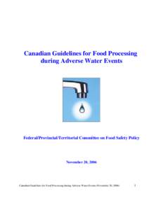 Environment / Drinking water / Water treatment / Water quality / Canadian Council of Ministers of the Environment / Walkerton Tragedy / Adverse effect / Food safety / Food / Health / Water pollution / Water