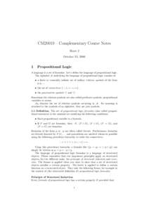 CM20019 – Complementary Course Notes Sheet 2 October 13, 2006 1