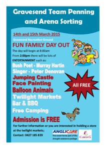 Gravesend Team Penning and Arena Sorting 14th and 15th March 2015 Gravesend Recreation Ground  FUN FAMILY DAY OUT