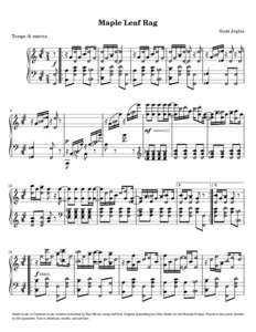 Maple Leaf Rag Scott Joplin Tempo di marcia 