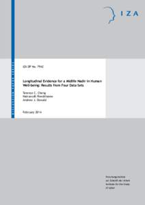 Longitudinal Evidence for a Midlife Nadir in Human Well-being: Results from Four Data Sets