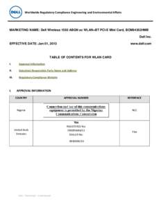 Microsoft Word - Dell Wireless 1550 WLAN card Datasheet