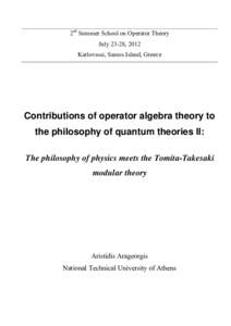 The philosophy of physics meets the Tomita-Takesaki modular theory