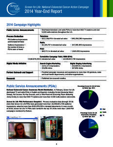 Screen for Life Campaign 2014 Year-End Report