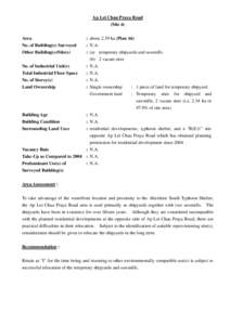 Ap Lei Chau Praya Road (Site 6) : about 2.39 ha (Plan A6) : N.A. : (a) temporary shipyards and sawmills (b) 2 vacant sites