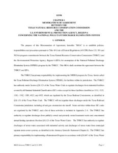 Memorandum of Agreement Between the TNRCC and the U.S. EPA Region 6 Concerning the NPDES