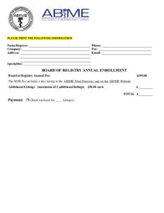 Invoice Dated __________ Annual Dues Notice for 6470-A Merritts Creek Road Huntington, WVPh: or Fax: 