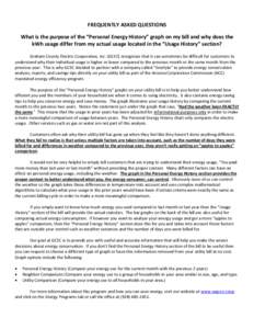 FREQUENTLY ASKED QUESTIONS What is the purpose of the “Personal Energy History” graph on my bill and why does the kWh usage differ from my actual usage located in the “Usage History” section? Graham County Electr