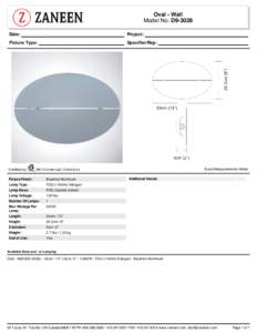 Oval - Wall Model No: D9-3028 Date: Project: