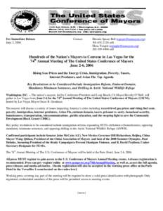 74th Annual Meeting Media Advisory (June 2, 2006)