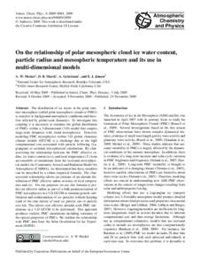 Atmos. Chem. Phys., 9, 8889–8901, 2009 www.atmos-chem-phys.net[removed]/ © Author(s[removed]This work is distributed under the Creative Commons Attribution 3.0 License.  Atmospheric