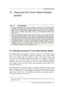 Chapter 12 Outcomes for Torres Strait Islander people - Overcoming Indigenous Disadvantage - Key Indicators 2014 Report