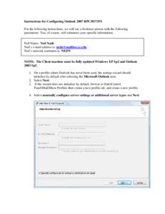 Instructions for Configuring Outlook 2007 RPC/HTTPS