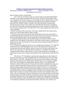 Southern Campaign American Revolution Pension Statements Pension app of Matthew Patton S18153 fn63SC [amended[removed]Transcribed by Will Graves State of South Carolina, Union District On 11th this day of October in the