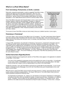 Postmaster / United States Board on Geographic Names / Canada Post / United States Post Office Department / General Post Office / Public administration / Humanities / British Forces Post Office / Postal system of the United Kingdom / Government / United States Postal Service