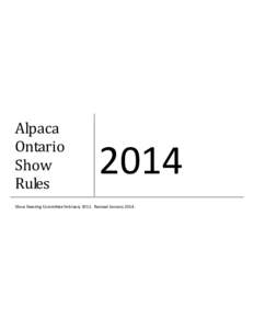 Alpaca Ontario Show Rules  2014