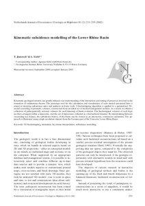Netherlands Journal of Geosciences / Geologie en Mijnbouw 81 (2): [removed]Kinematic subsidence modelling of the Lower Rhine Basin