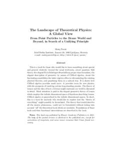The Landscape of Theoretical Physics: A Global View From Point Particles to the Brane World and Beyond, in Search of a Unifying Principle Matej Pavˇsiˇc Joˇzef Stefan Institute, Jamova 39, 1000 Ljubljana, Slovenia