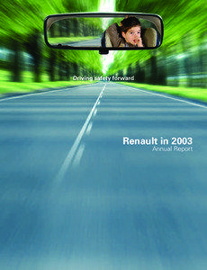 Driving safety forward  Renault in 2003