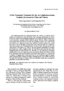 J. Jpn. Bot. 86: 219–[removed]A New Taxonomic Treatment for the Acer duplicatoserratum