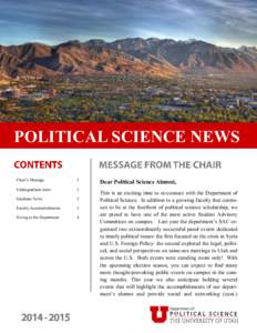 POLITICAL SCIENCE NEWS Chair’s Message 1  Undergraduate news