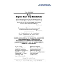 NO[removed]In the Supreme Court of the United States ARNOLD SCHWARZENEGGER, in his official capacity as Governor of the State of California, and EDMUND G.