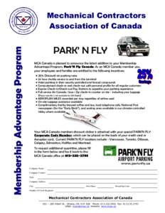 Membership Advantage Program  Mechanical Contractors Association of Canada  PARK’ N FLY