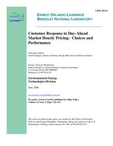 Electric power distribution / Marketing / Demand response / Electrical grid / Electricity market / Electricity pricing / Peak demand / Time-based pricing / Price discrimination / Electric power / Energy / Pricing