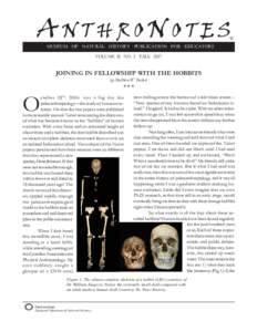 ANTHRONOTES  ® MUSEUM OF NATURAL HISTORY PUBLICATION FOR EDUCATORS VOLUME 28 NO. 2 FALL 2007