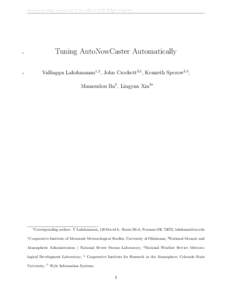 Generated using version 3.0 of the official AMS LATEX template  1 Tuning AutoNowCaster Automatically