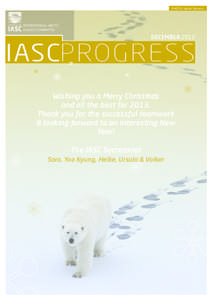 PHOTO: Jakob Sievers  INTERNATIONAL ARCTIC SCIENCE COMMITTEE  DECEMBER 2012