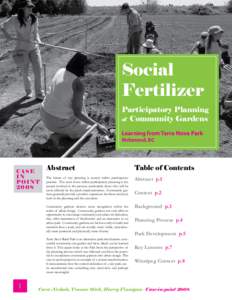 Social Fertilizer Participatory Planning of Community Gardens Learning from Terra Nova Park Richmond, BC
