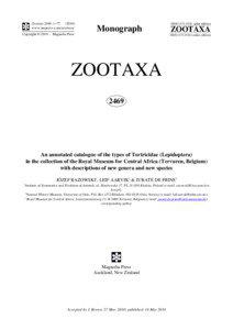 Zootaxa 2469: 1–[removed]www.mapress.com / zootaxa/ Copyright © 2010 · Magnolia Press