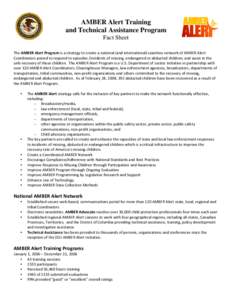 Microsoft Word - AMBER Alert Fact Sheet[removed]doc