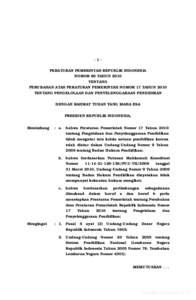 -1PERATURAN PEMERINTAH REPUBLIK INDONESIA NOMOR 66 TAHUN 2010 TENTANG PERUBAHAN ATAS PERATURAN PEMERINTAH NOMOR 17 TAHUN 2010 TENTANG PENGELOLAAN DAN PENYELENGGARAAN PENDIDIKAN DENGAN RAHMAT TUHAN YANG MAHA ESA