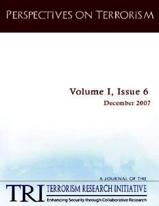 Table of Contents: Islamist Terrorism and the “Pizza Effect” . . . . . . . . . . . 3 �� ���� �������� Terrorism and the “Invisible’. . . . . . . . . . . . . . . . . . . . . . 7 ��