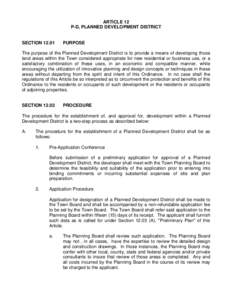 ARTICLE 12 P-D, PLANNED DEVELOPMENT DISTRICT SECTIONPURPOSE