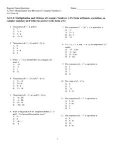 ExamView - A2.N.9.MultiplicationandDivisionofComplexNumbers1.tst
