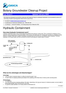 Botany Groundwater Cleanup Project Fact Sheet 6 Updated January[removed]Fact sheets are designed to provide the community with simple and easy-to-understand information on environmental science and