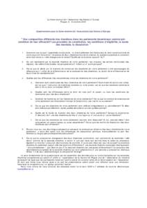 La 5eme réunion de l´Association des Sénats d´Europe Prague, 6 - 8 octobre 2003 Questionnaire pour la 5eme réunion de l´Association des Sénats d´Europe  