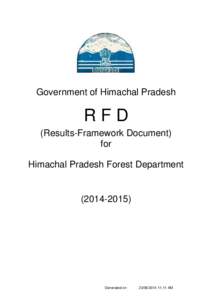 Government of Himachal Pradesh  RFD (Results-Framework Document) for Himachal Pradesh Forest Department