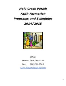 Holy Cross Parish Faith Formation Programs and Schedules