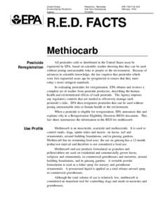 Environment / Pesticide toxicity to bees / Methiocarb / Wettable powder / Pesticide / Health effects of pesticides / Restricted use pesticide / Worker Protection Standard / Pesticides / Health / Agriculture