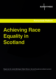 Runnymede Platform  Achieving Race Equality in Scotland