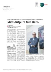 Wiener Zeitung/Wiener Zeitung SeiteOktoberGesamtauflage: 22000 Miet-Aufputz fürs Büro  Dieses Dokument dient ausschließlich Ihrer persönlichen Information. Die Weitergabe oder Übermittlung an Dritte