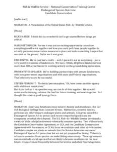 Endangered Species Act / United States Fish and Wildlife Service / Conservation biology / Endangered species / Land trust / Biodiversity / Idaho ground squirrel / Private landowner assistance program / Environment / Biology / Conservation